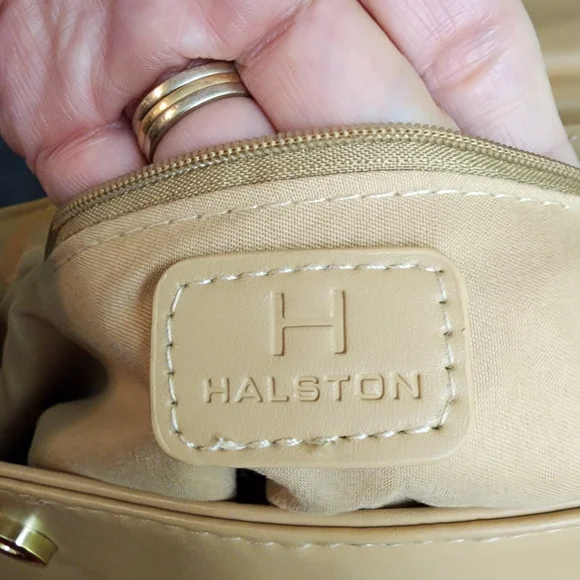 H by Halston Tan Handbag Satchel - Picture 5 of 11